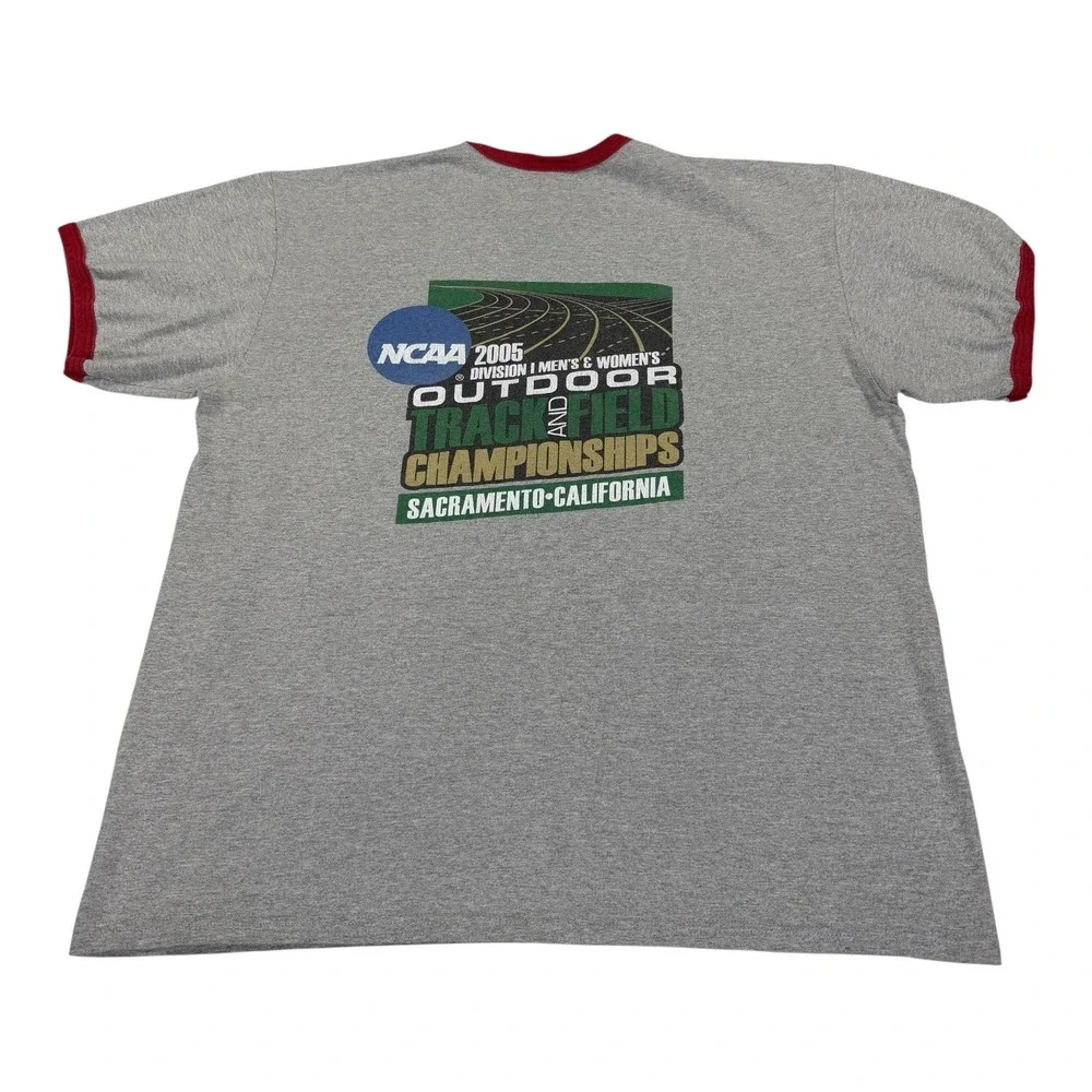 Nike NCAA 2005 Outdoor Track Field Championships Sacramento CA Ringer Tee L